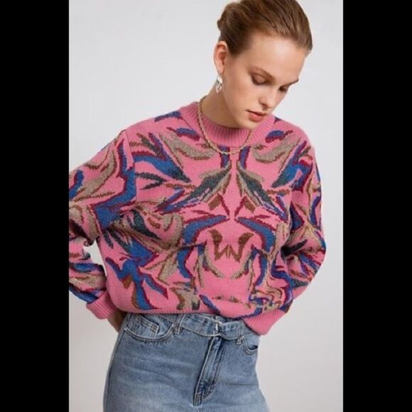 Suncoo Pandor Sweater Pull Pandor-Pink and Gold Parisian sweater - Picture 1 of 16